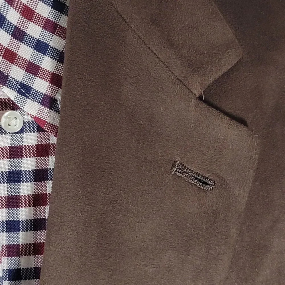 Lauren Ralph Lauren Men's Sport Coat Blazer Two Button Brown Suede Polyester 44L